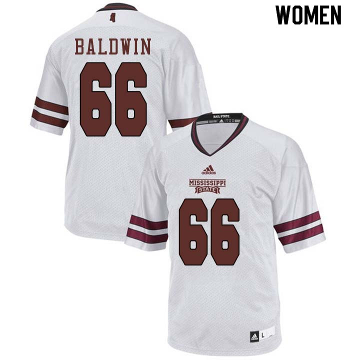 Women #66 Joel Baldwin Mississippi State Bulldogs College Football Jerseys Sale-White